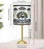 Luxe Round Gold Table Lamp with Indian Art Shade