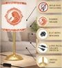 Luxe Round Gold Table Lamp with Indian Art Shade