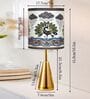 Luxe Round Gold Table Lamp with Indian Art Shade