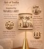 Luxe Round Gold Table Lamp with Indian Art Shade