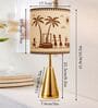 Luxe Round Gold Table Lamp with Indian Art Shade