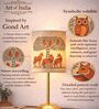 Luxe Round Gold Table Lamp with Indian Art Shade