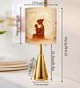 Luxe Round Gold Table Lamp with Mother's Embrace Shade
