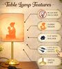 Luxe Round Gold Table Lamp with Mother's Embrace Shade
