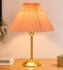 Luxe Round Gold Table Lamp with Pleated Shade