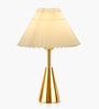 Luxe Round Gold Table Lamp with Pleated Shade