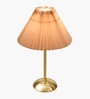 Luxe Round Gold Table Lamp with Pleated Shade
