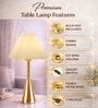 Luxe Round Gold Table Lamp with Pleated Shade