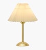 Luxe Round Gold Table Lamp with Pleated Shade
