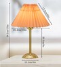 Luxe Round Gold Table Lamp with Pleated Shade