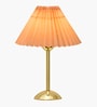 Luxe Round Gold Table Lamp with Pleated Shade
