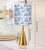 Luxe Round Gold Table Lamp with printed Drum Shade