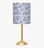 Luxe Round Gold Table Lamp with Printed Drum Shade