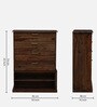 Luxe Sheesham Wood Shoe Cabinet with Seating in Mahogany Finish