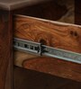 Luxe Sheesham Wood Shoe Cabinet with Seating in Mahogany Finish