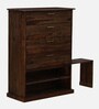 Luxe Sheesham Wood Shoe Cabinet with Seating in Mahogany Finish