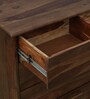 Luxe Sheesham Wood Shoe Cabinet with Seating in Mahogany Finish