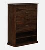 Luxe Sheesham Wood Shoe Cabinet with Seating in Mahogany Finish