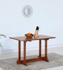 Luxe Solid Wood 4 Seater Dining Table in Natural And Charcoal Finish