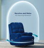 Luxe Velvet 1 Seater Motorized Recliner In Blue Colour With Revolving