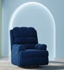 Luxe Velvet 1 Seater Motorized Recliner In Blue Colour With Revolving
