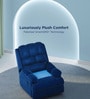 Luxe Velvet 1 Seater Motorized Recliner In Blue Colour With Revolving