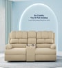 Luxe Velvet 2 Seater Motorized Recliner With Storage Console In Beige Color