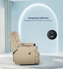 Luxe Velvet 2 Seater Motorized Recliner With Storage Console In Beige Color