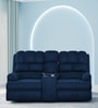 Luxe Velvet 2 Seater Motorized Recliner With Storage Console In Blue Color