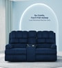 Luxe Velvet 2 Seater Motorized Recliner With Storage Console In Blue Color
