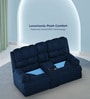 Luxe Velvet 2 Seater Motorized Recliner With Storage Console In Blue Color