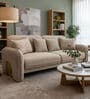 LuxeGold Chenille Fabric Three Seater Sofa in Beige Colour