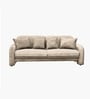 LuxeGold Chenille Fabric Three Seater Sofa in Beige Colour