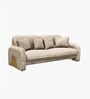 LuxeGold Chenille Fabric Three Seater Sofa in Beige Colour