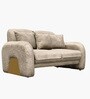 LuxeGold Chenille Fabric Two Seater Sofa in Beige Colour