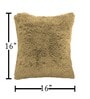 Antic Gold Shaggy Fur Polyester Cushion Covers 16x16 Inch Pack of 2