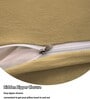 Antic Gold Shaggy Fur Polyester Cushion Covers 16x16 Inch Pack of 2