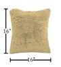 Gold Shaggy Fur Polyester Cushion Covers 16x16 Inch Pack of 2