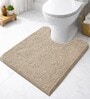 Beige Microfibre Chenille Contour  47x47 cm Bath Mat