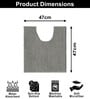 Grey Microfibre Chenille Contour  47x47 cm Bath Mat