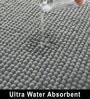 Grey Microfibre Chenille Contour  47x47 cm Bath Mat