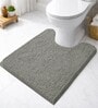 Grey Microfibre Chenille Contour  47x47 cm Bath Mat