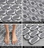 Grey Rubber Ibija Pattern 40x70 cm Shower Mat