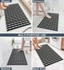 Black Slatted Pattern Rubber 38x70 cm Shower Mat