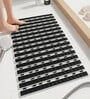 Black Slatted Pattern Rubber 38x70 cm Shower Mat