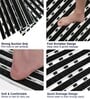 Black Slatted Pattern Rubber 38x70 cm Shower Mat