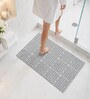 Silver Rubber Tile Pattern 40x66 cm Shower Mat