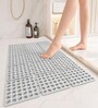 Silver Rubber Tile Pattern 40x66 cm Shower Mat