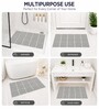 Silver Rubber Tile Pattern 40x66 cm Shower Mat