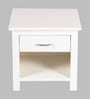 Luxnest Bedside Table In White Enamel Finish